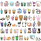 Wrapables Waterproof Vinyl Stickers for Water Bottles, Laptop, Phones, Skateboards, Decals for Teens, 100pcs
